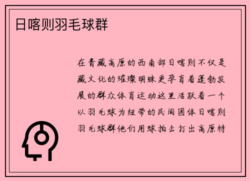 日喀则羽毛球群